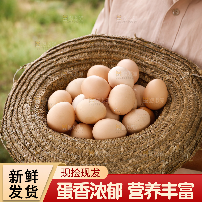 手里拿着土鸡蛋