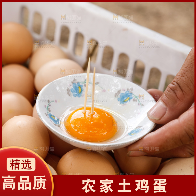 地上放着新鲜土鸡蛋