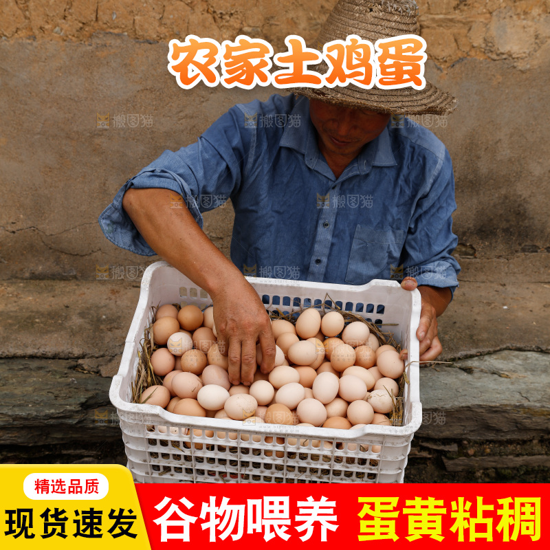 手里拿着土鸡蛋