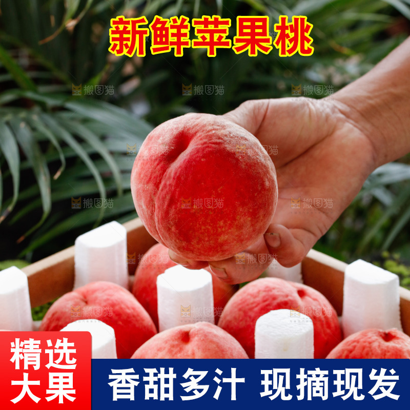 手里拿着苹果桃