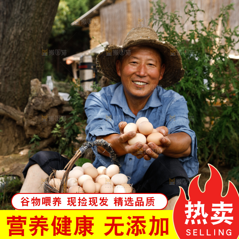 手里拿着土鸡蛋