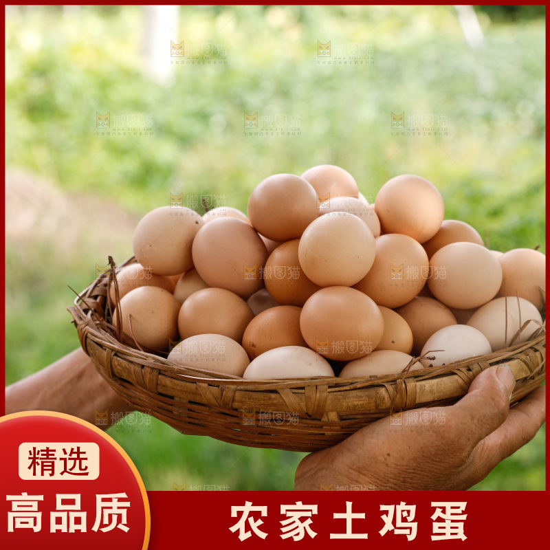 手里拿着土鸡蛋