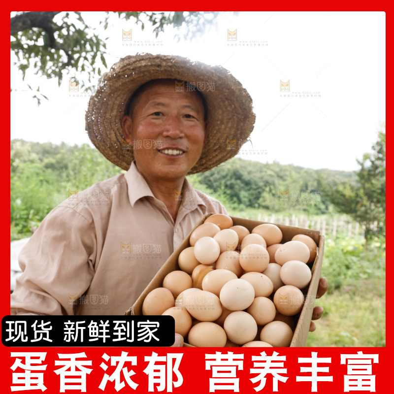 手里拿着土鸡蛋