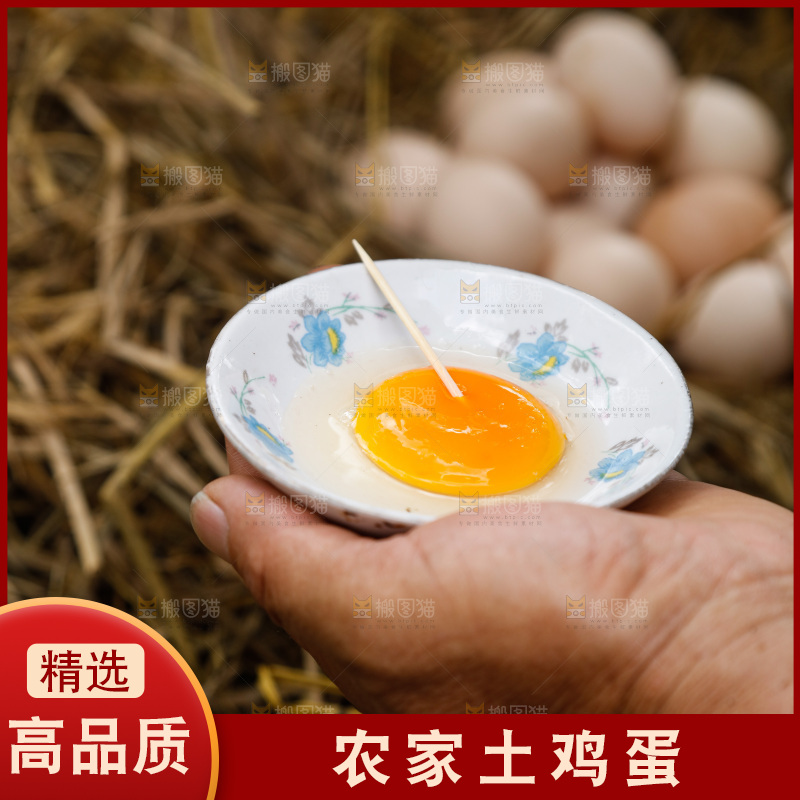 地上放着新鲜土鸡蛋