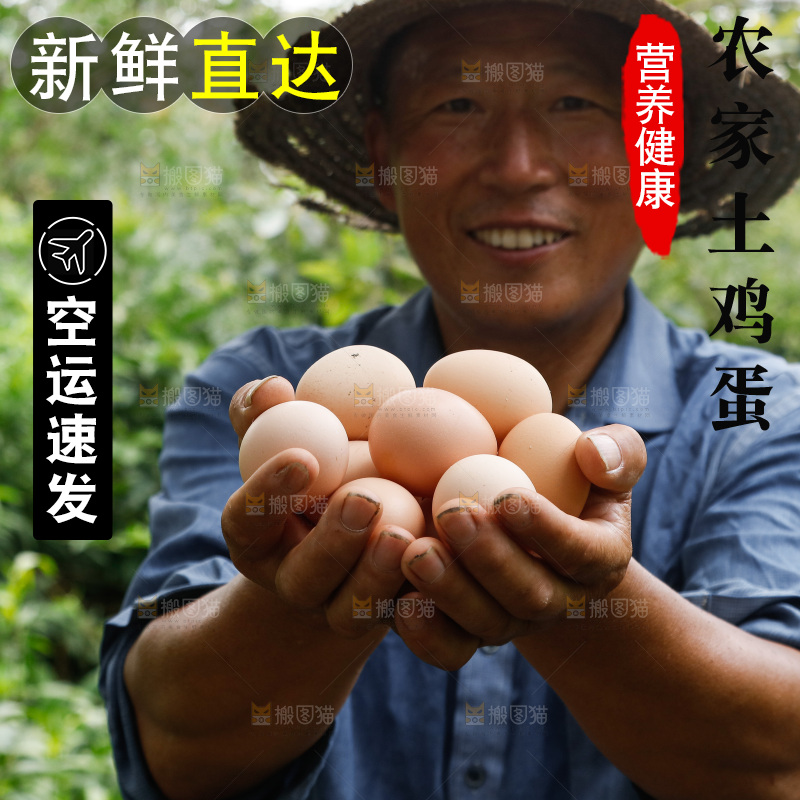 手里拿着土鸡蛋