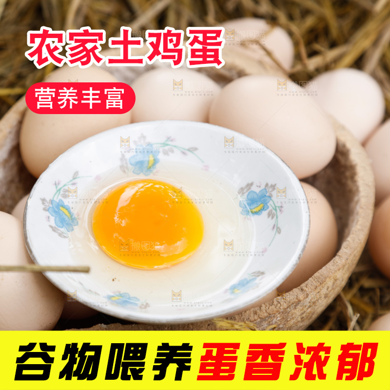 地上放着新鲜土鸡蛋