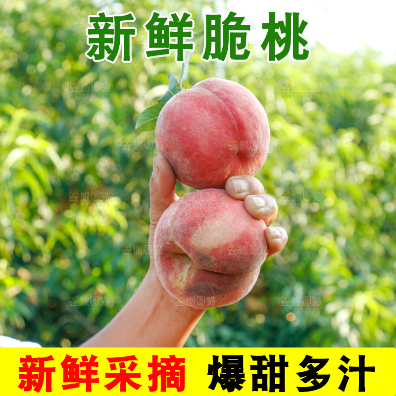 手里拿着苹果桃