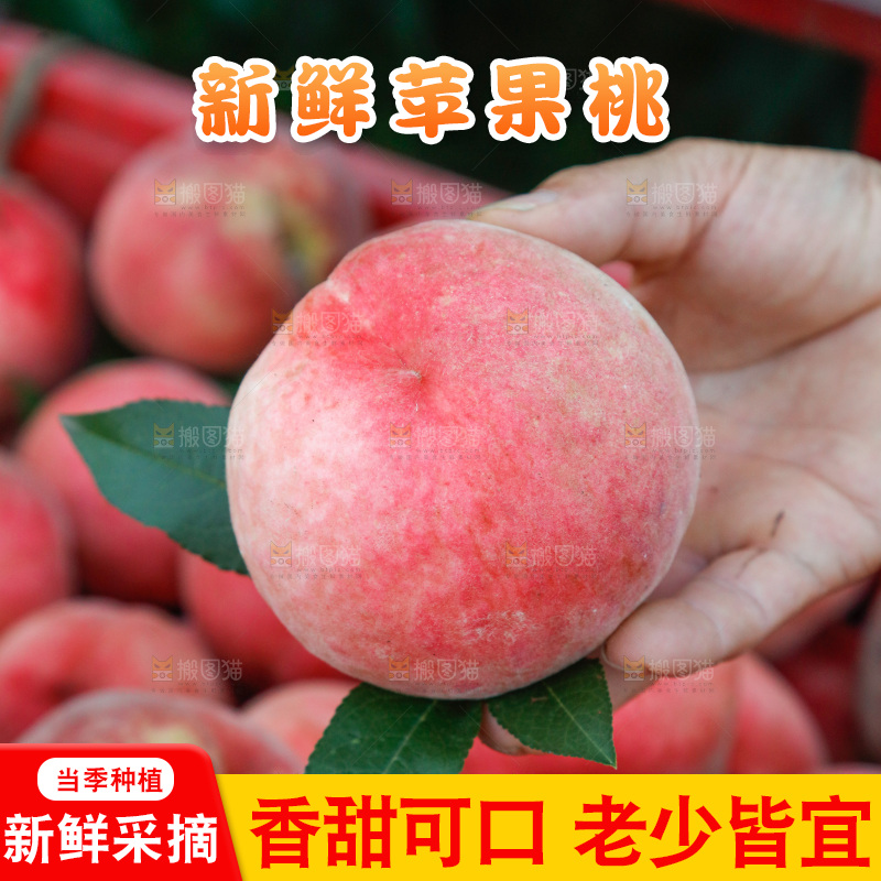 手里拿着苹果桃