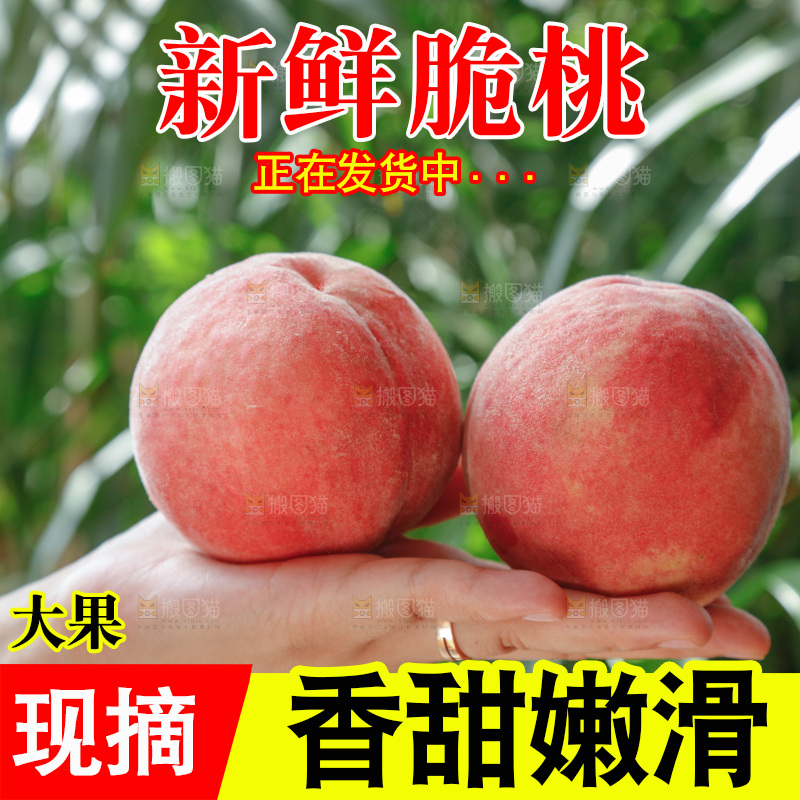 手里拿着红脆桃