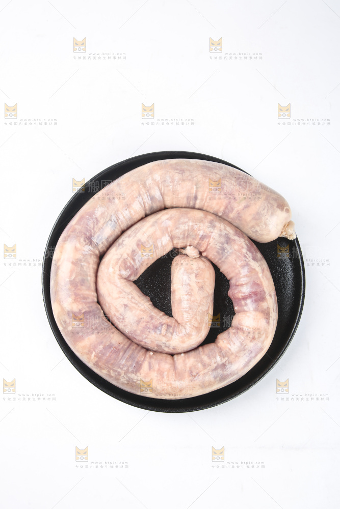白底上的羊肠灌肉