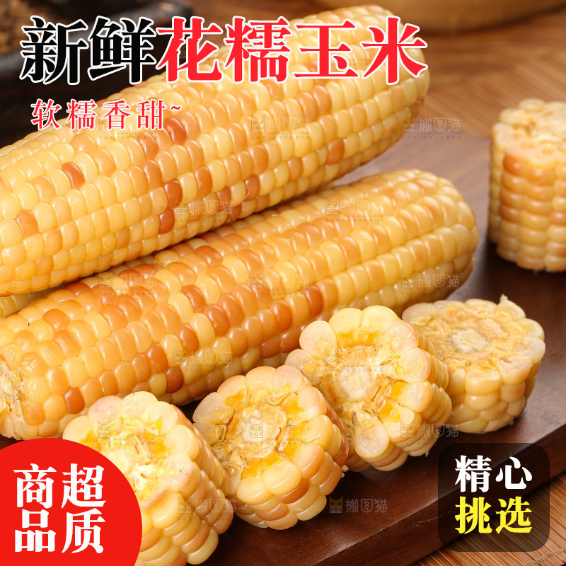 木底上的花糯玉米