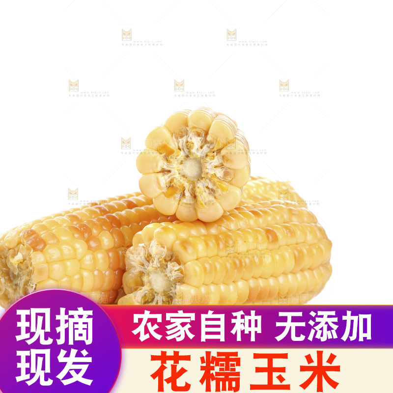 白底上的花糯玉米