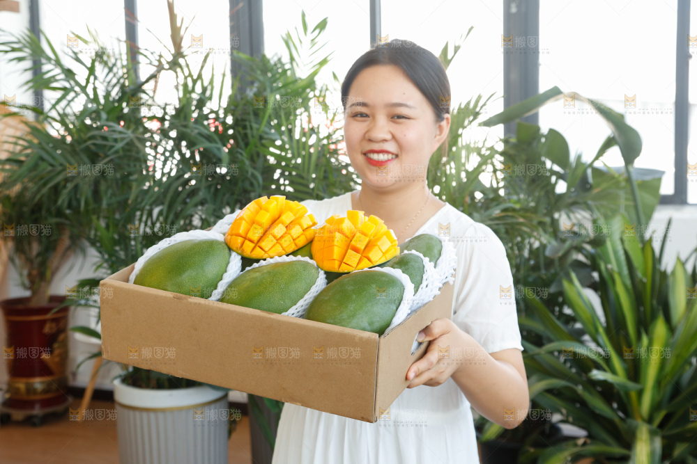 手里拿着一箱凯特芒
