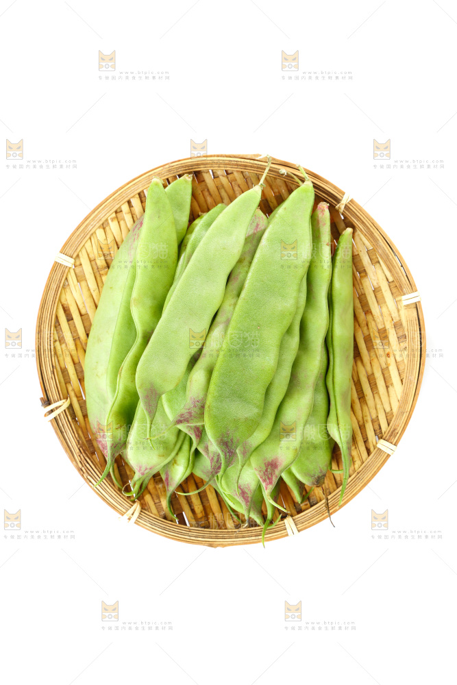 白底上的一点红油豆角