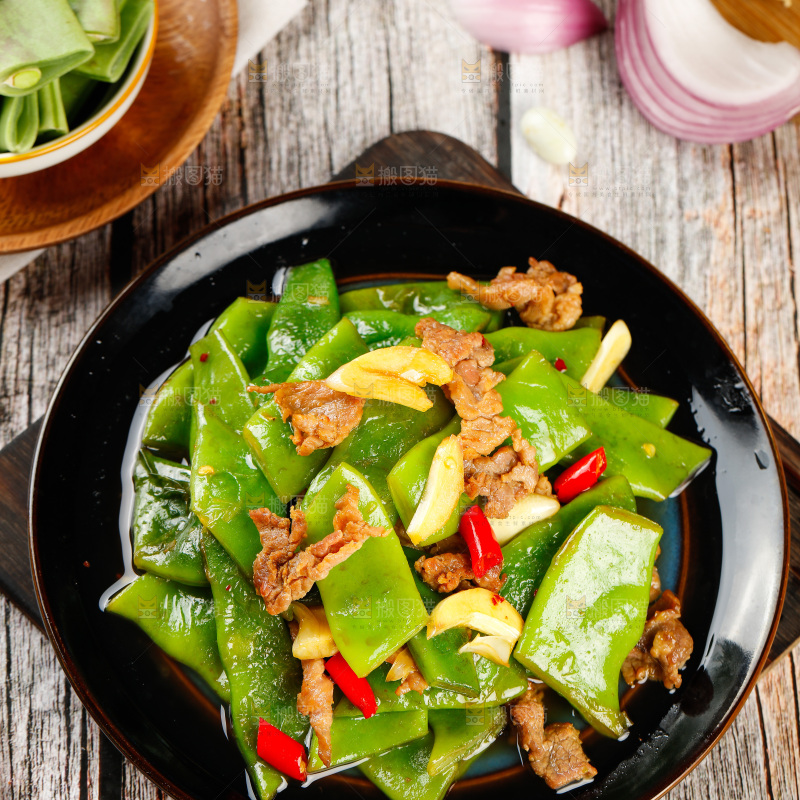 木底上的油豆角