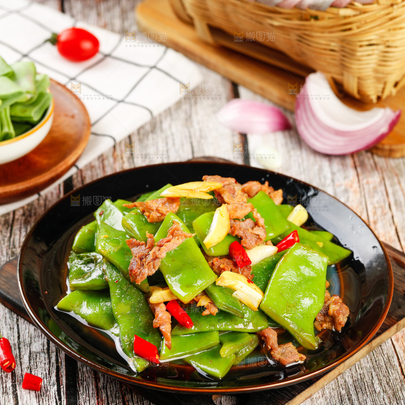 木底上的油豆角
