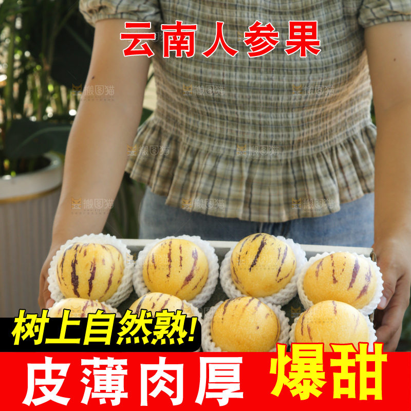 手里拿着一箱石林人参果