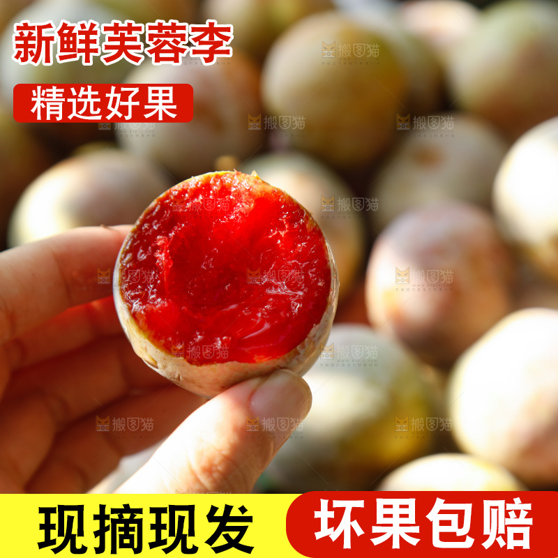 地上放着的现摘芙蓉李