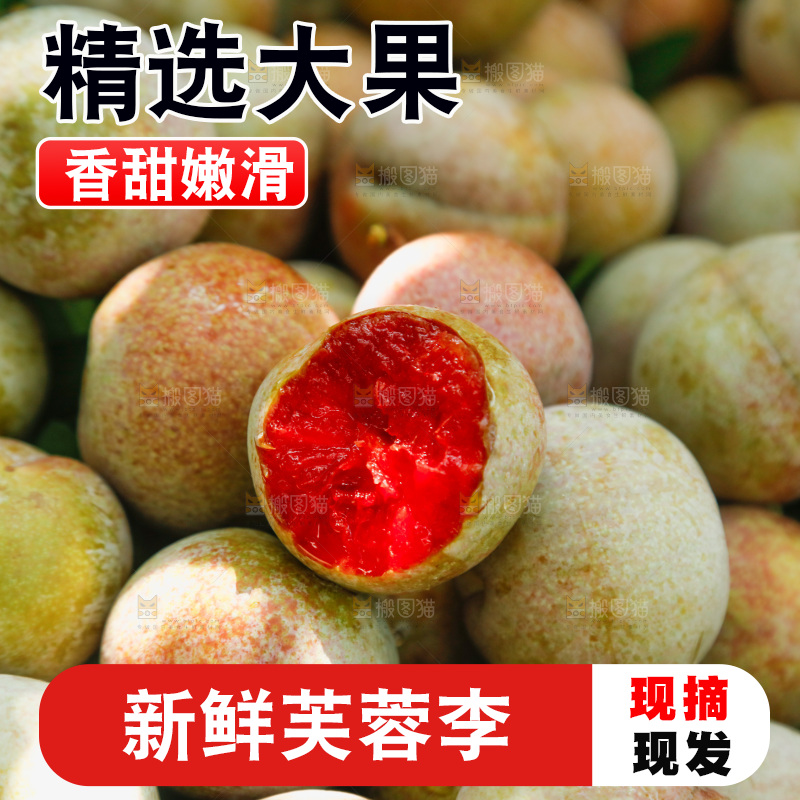 地上放着的现摘芙蓉李