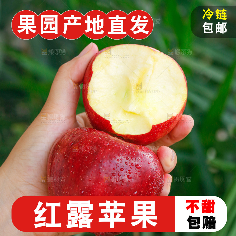 手里拿着红露苹果