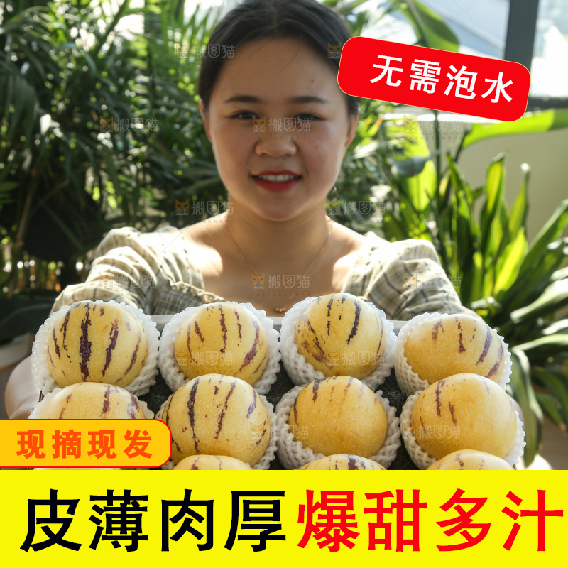 手里拿着一箱石林人参果