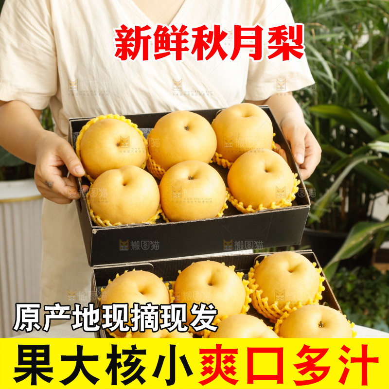 手里拿着一箱秋月梨