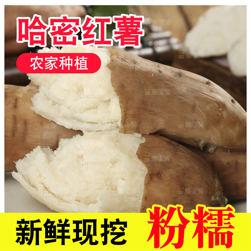 木底上的白心哈密冰糖薯