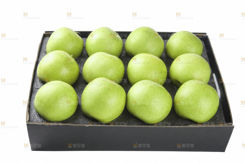 白底上的青皇冠梨