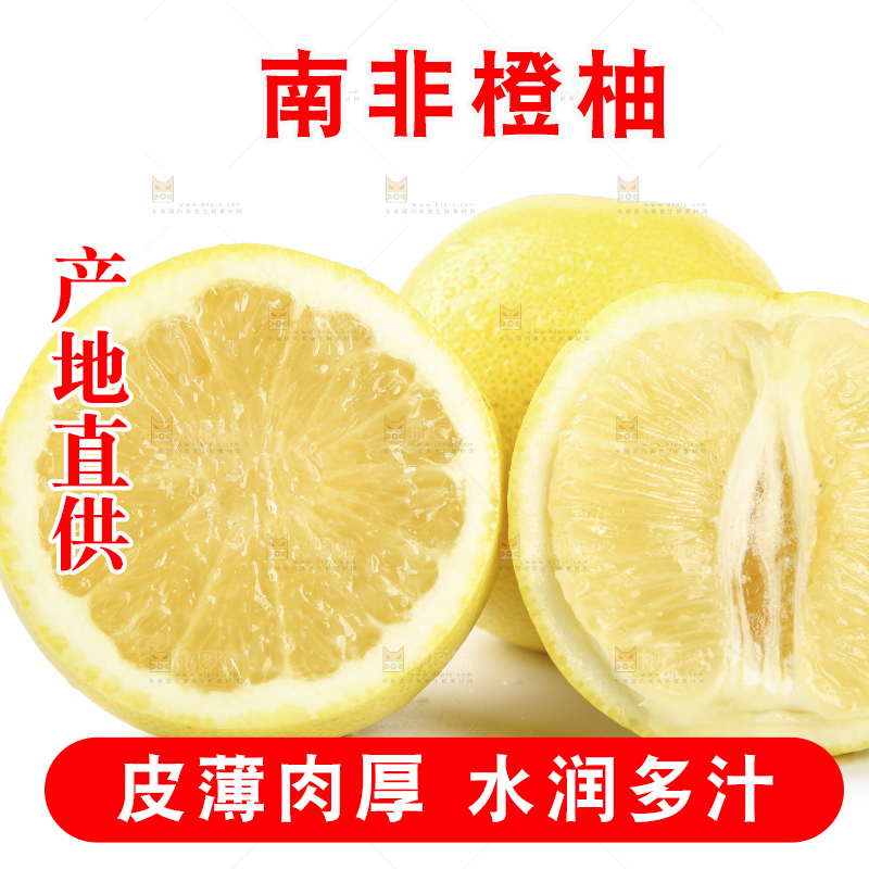白底上的南非橙柚