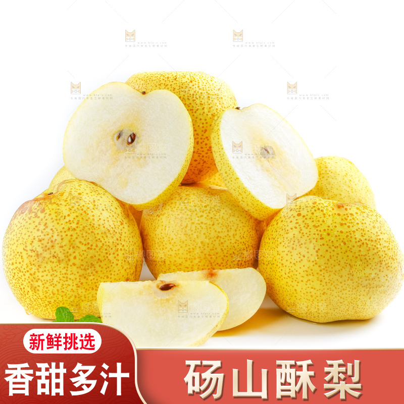 白底上的砀山酥梨