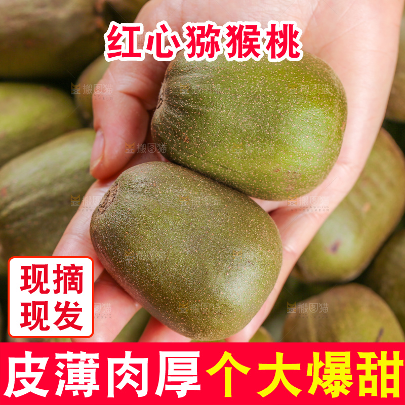 木底上的红心猕猴桃