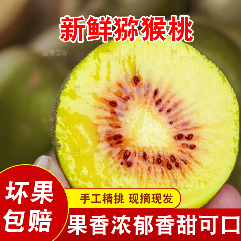 木底上的红心猕猴桃
