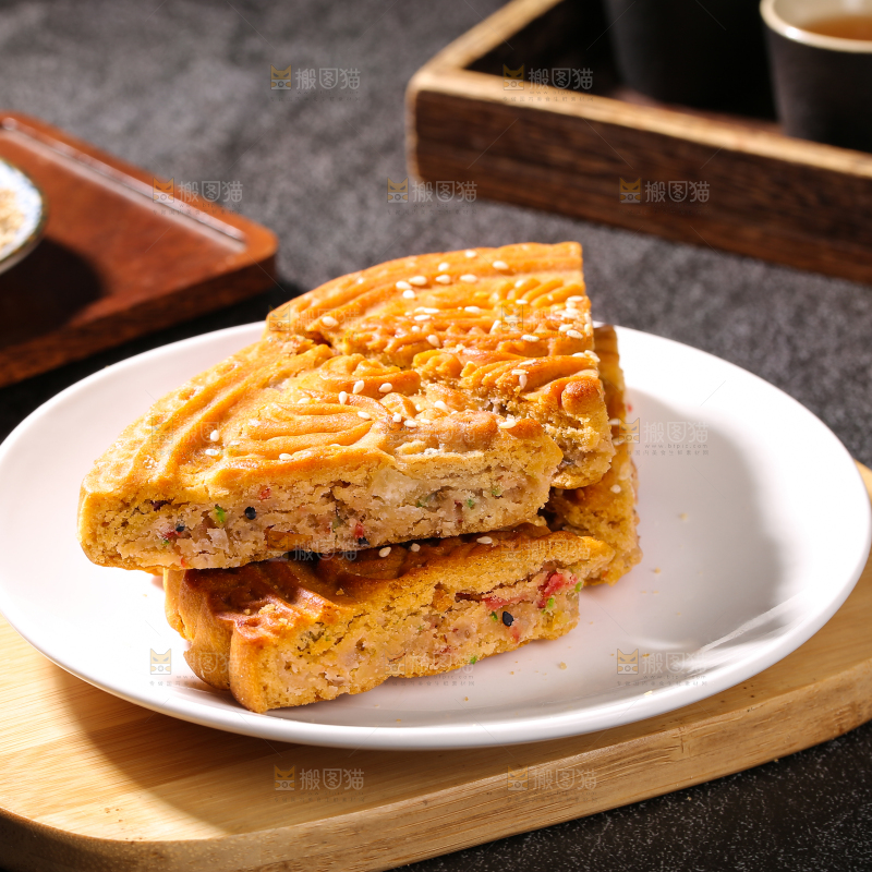 深底上的五仁大月饼
