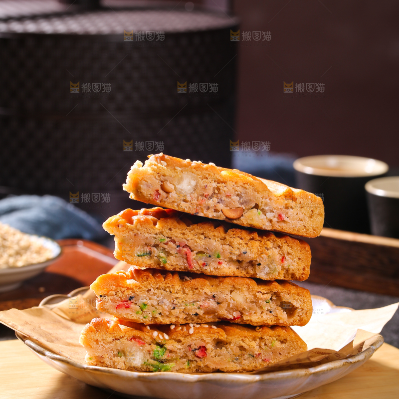 深底上的五仁大月饼