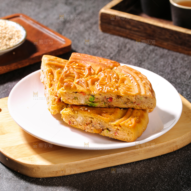 深底上的五仁大月饼