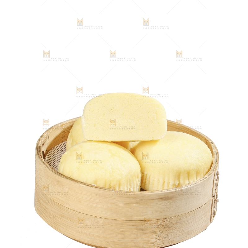 白底上的蒸蛋糕