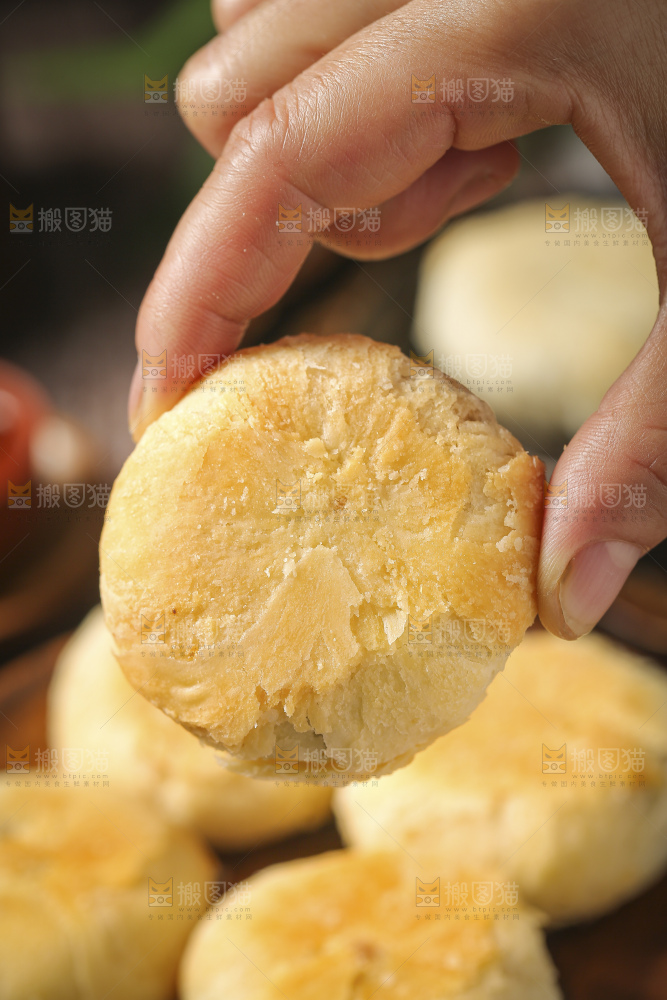 深底上的苏式月饼