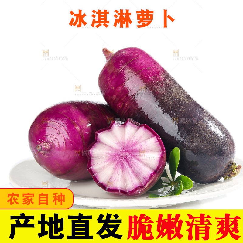 白底上的冰淇淋萝卜