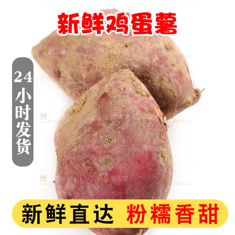 白底上的鸡蛋薯