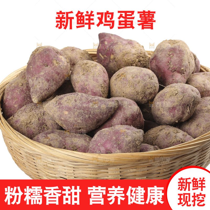 白底上的鸡蛋薯
