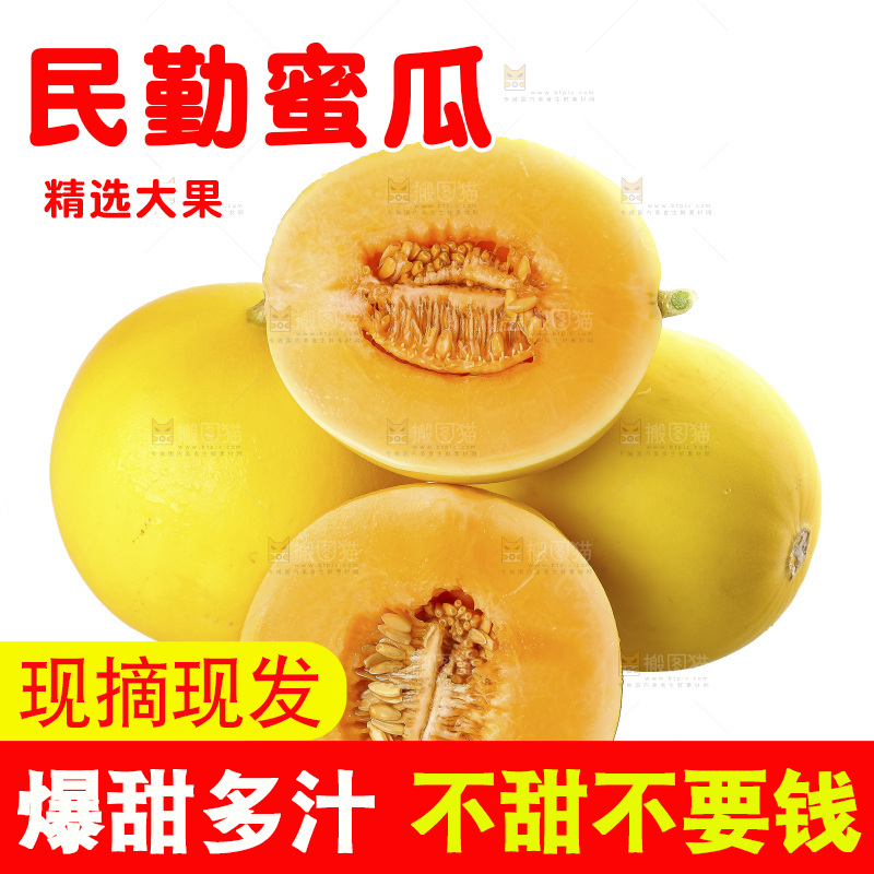 白底上的民勤蜜瓜