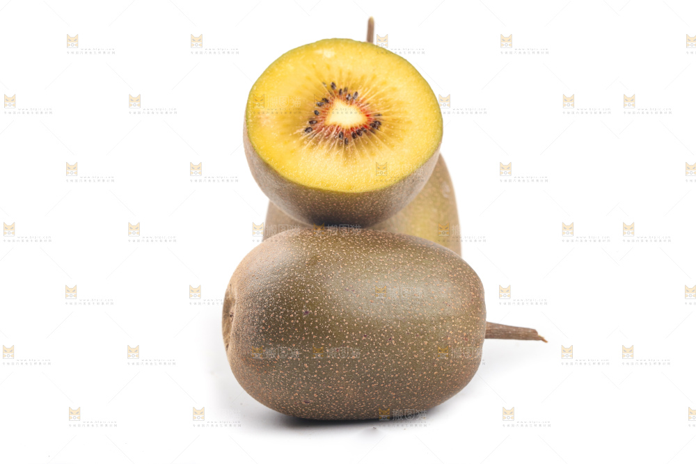 白底上的红心猕猴桃