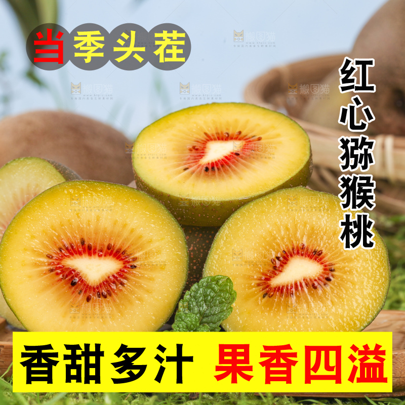 草地上的红心猕猴桃