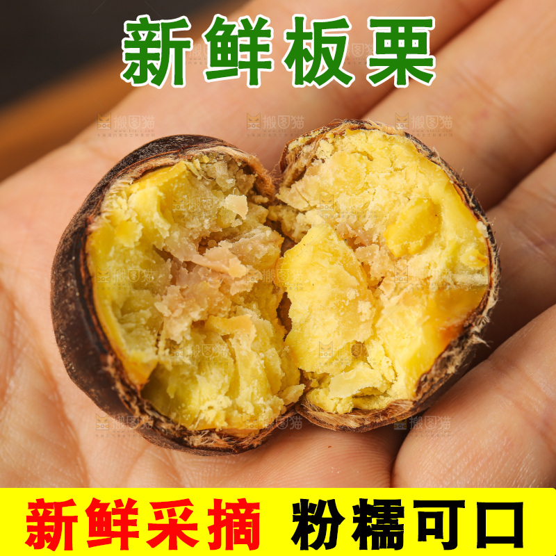 深底上的新鲜板栗