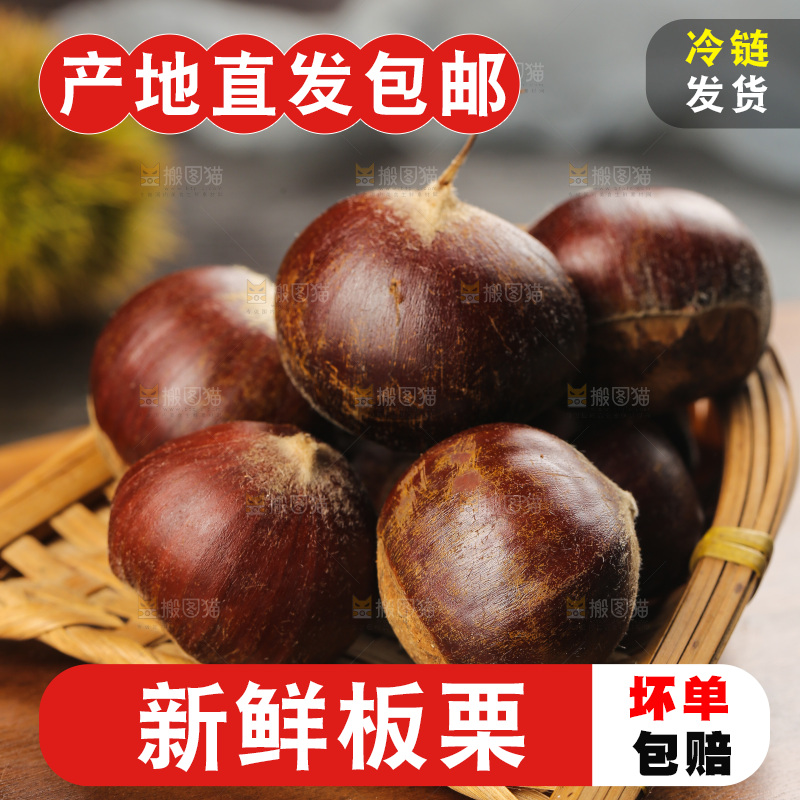 深底上的新鲜板栗