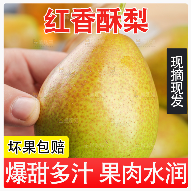浅底上的红香酥梨