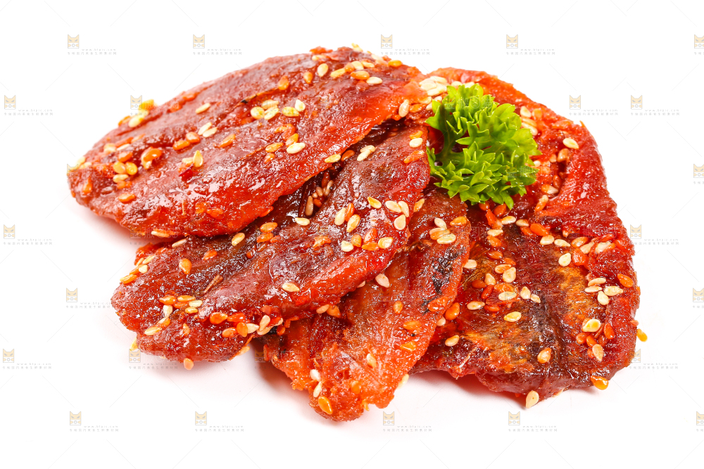 白底上的蜜汁红娘鱼