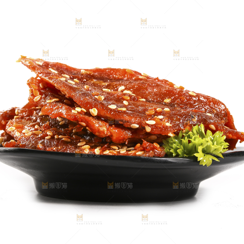 白底上的蜜汁红娘鱼