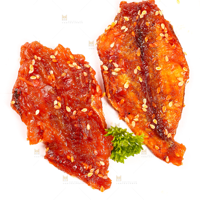白底上的蜜汁红娘鱼