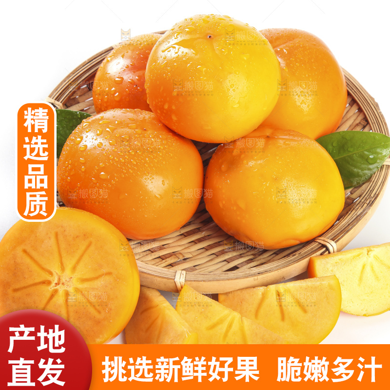 白底上的脆柿